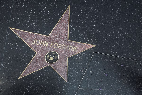 Hollywood Boulevard, Walk of Fame, stars / étoiles : John Forsythe