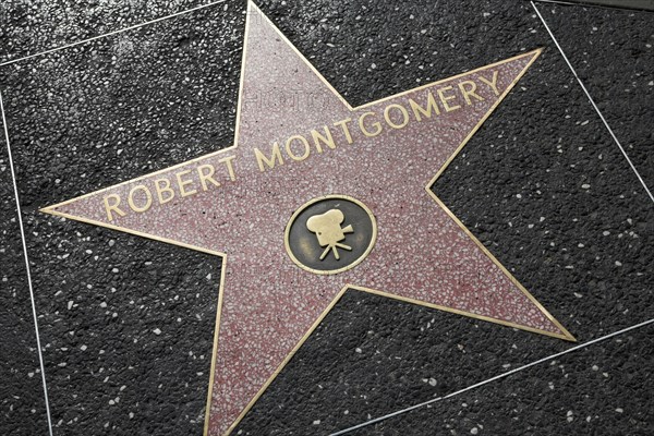Hollywood Boulevard, Walk of Fame, stars / étoiles : Robert Montgomery
