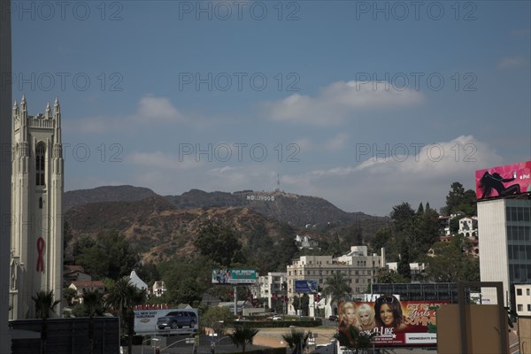 Hollywood sign, colline de Hollywood depuis Hollywood Boulevard