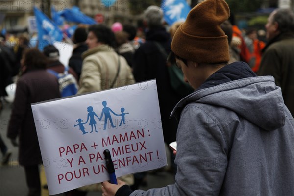 Manifestation contre le mariage pour tous