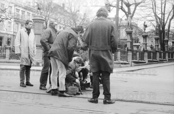 Tournage du film "Le Départ"