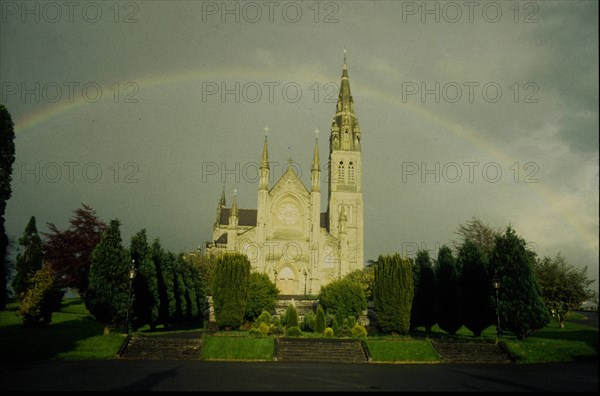 Rainbow over Monaghan cathedral