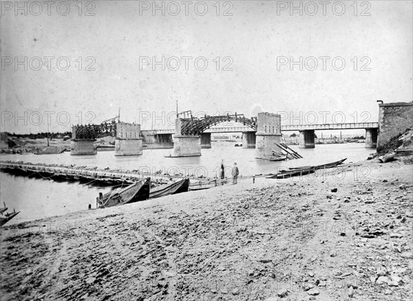 Commune de Paris : pont d'Asnières détruit