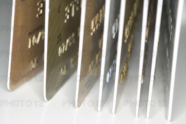 A variety of credit cards.