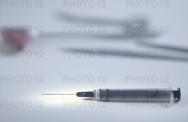 Hypodermic needle and other medical instruments.
