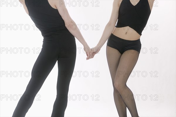 Couple performing modern dance.