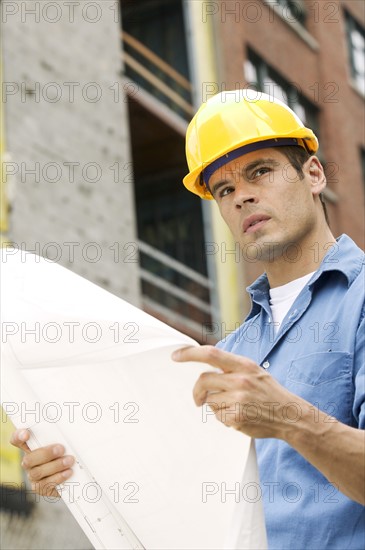 A male construction worker.