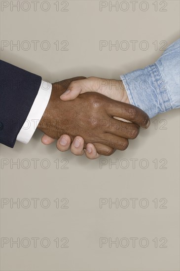 Two men shaking hands.