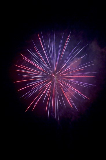 Fireworks against the night sky.