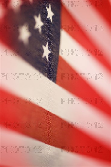 Close up of American flag.