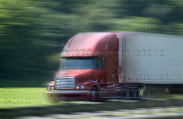 Semi truck on highway.