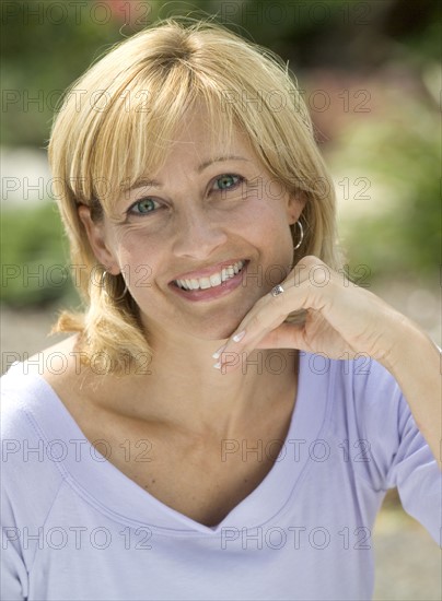 Informal portrait of a young woman.