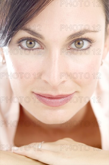 Closeup of a young woman's face.