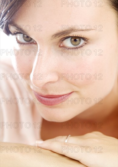 Closeup of an attractive woman.