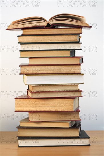 A stack of books.