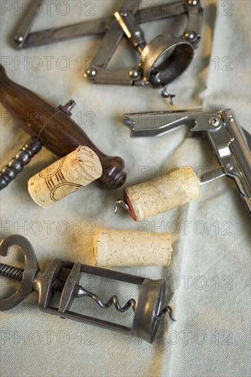 Still life of corkscrews.