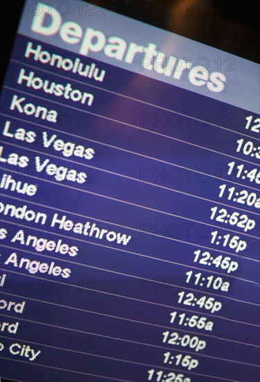 Airport departure schedule.