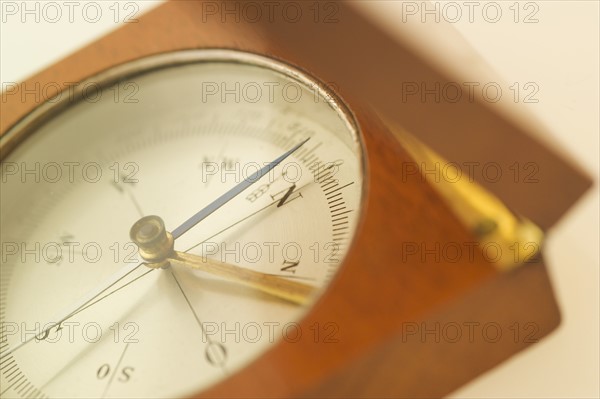 Closeup of a compass.