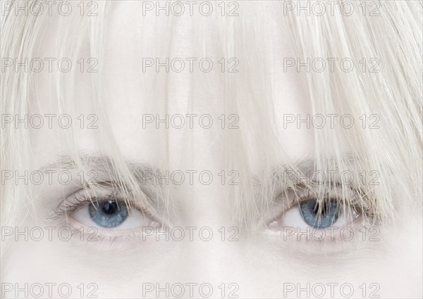Closeup of fair woman's eyes.