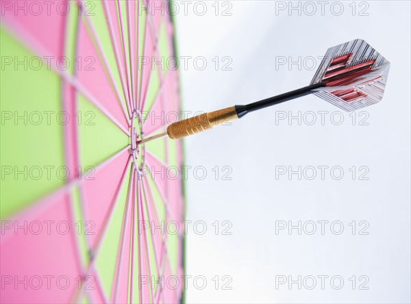 Profile of dart stuck in bulls eye.