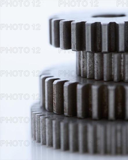 Closeup of stacked gears.