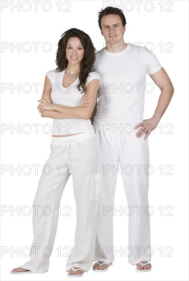 Couple relaxing in loungewear.