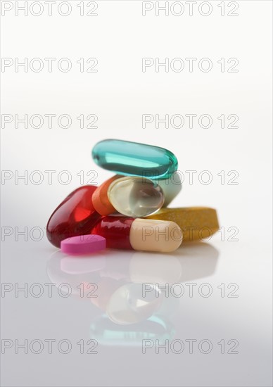 Pile of multi-colored pills.