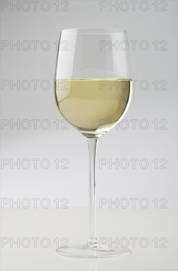 Single glass of white wine.