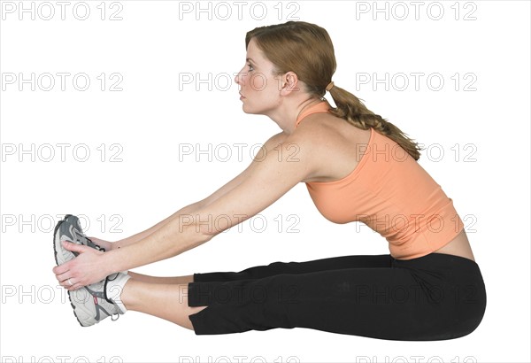 Young woman exercising.