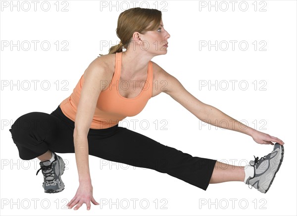 Young woman exercising.