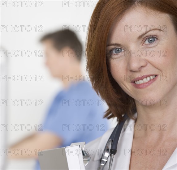 Smiling female healthcare professional.