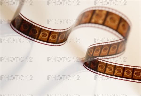 Strip of movie film from above.