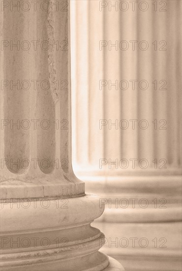 Columns of a building.