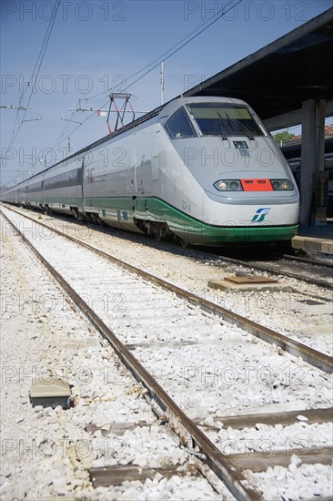 Train waiting for departure  Italy.