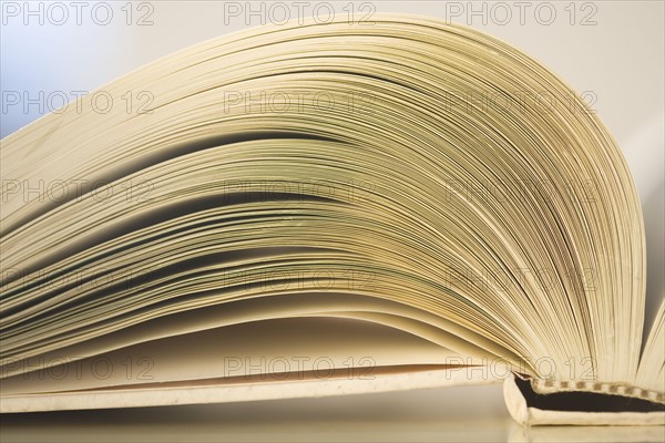 Closeup of an open book.