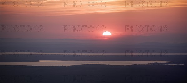 Sunset from Cadillac Mountain Acadia National Park Maine.
