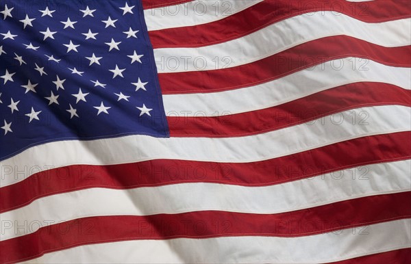 Closeup of the American flag.