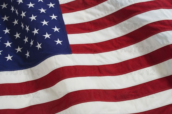 Closeup of the American flag.