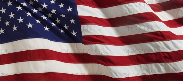 Closeup of American flag.