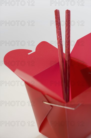 Still life of Chinese carryout container.