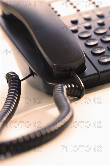 Closeup of a telephone.