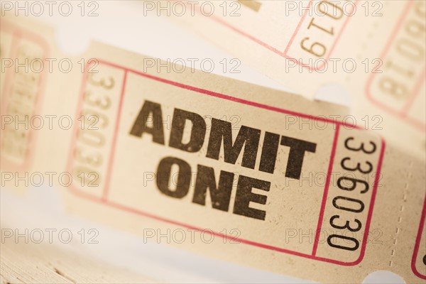 Closeup of tickets.