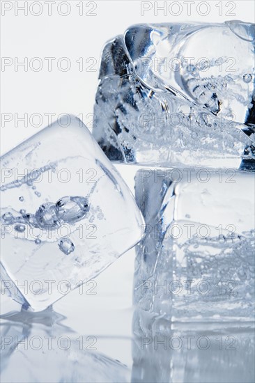 Closeup of ice cubes.