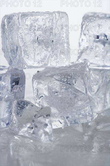 Closeup of ice cubes.