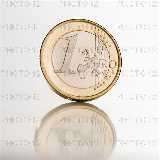 Sill life of Euro coin.