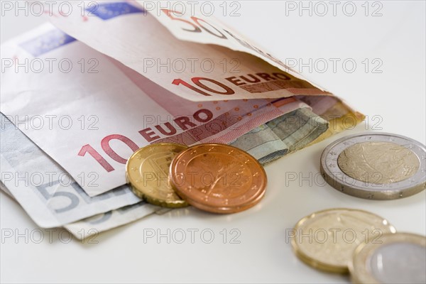 Closeup of Euro money.