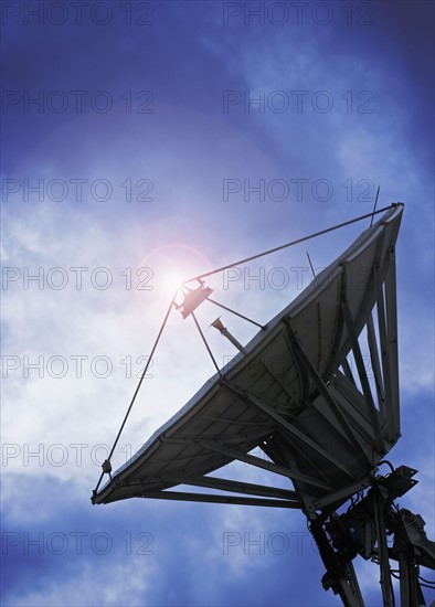 Silhouette of satellite dish.