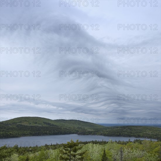 Clouds over Acadia National Park Maine.