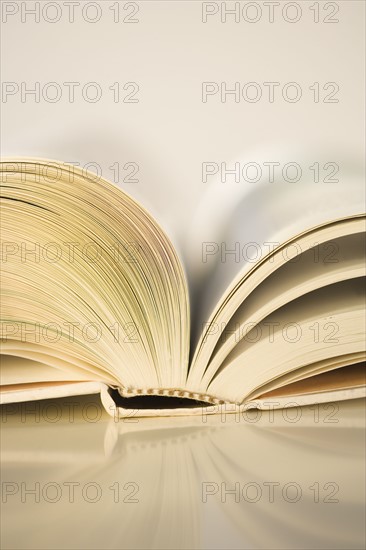 Closeup of an open book.