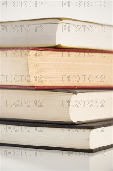 Still life of a stack of books.